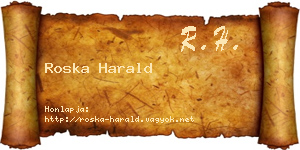 Roska Harald névjegykártya